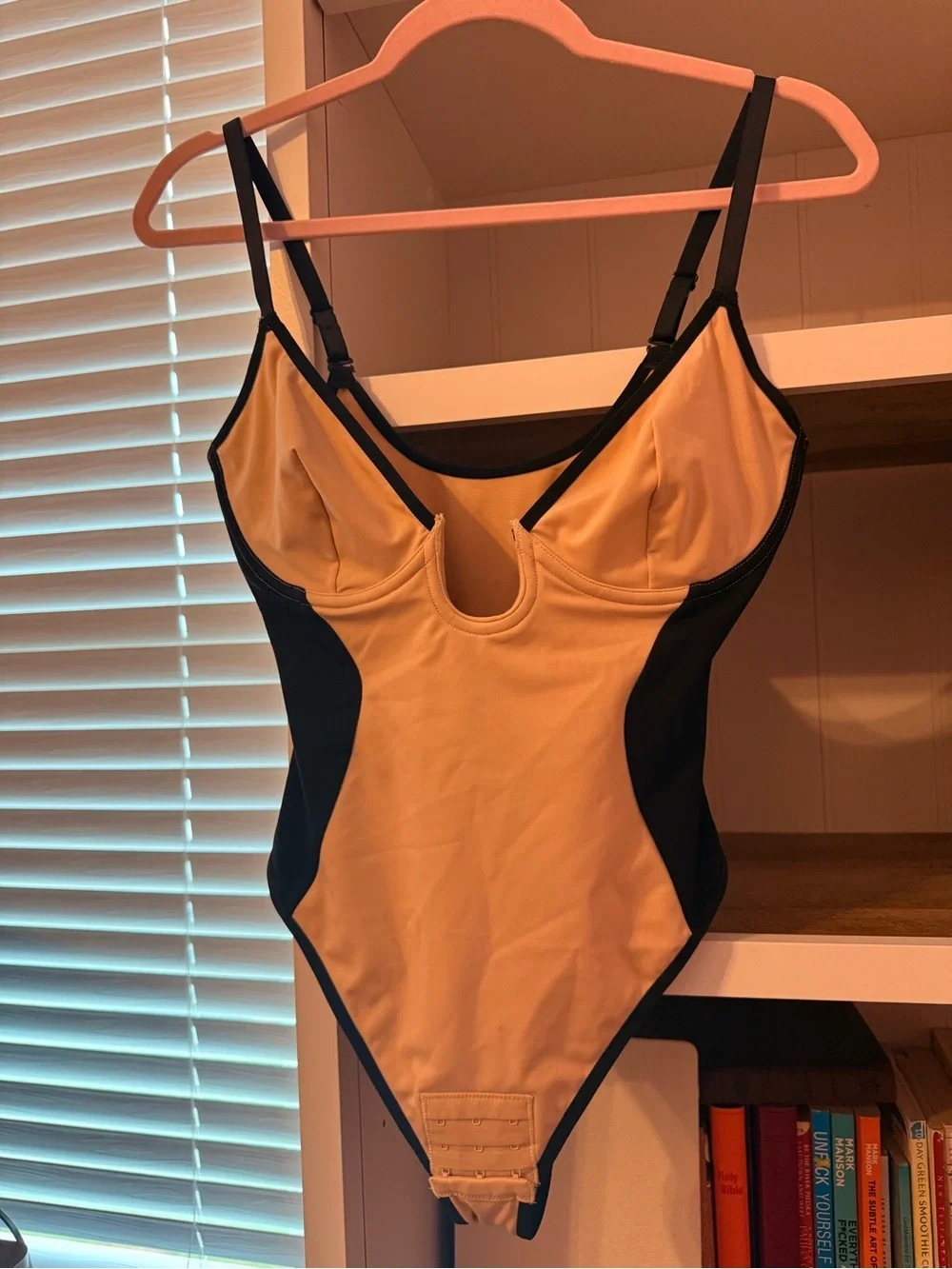 Women’s Black & Cream Shaping Bodysuit - Supportive Sculpting Shapewear